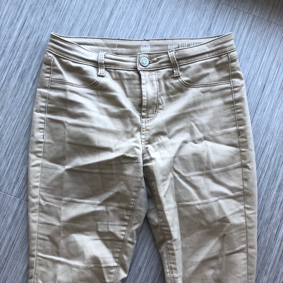 🆓 HIGH RISE KHAKI JEGGINGS - Picture 3 of 7